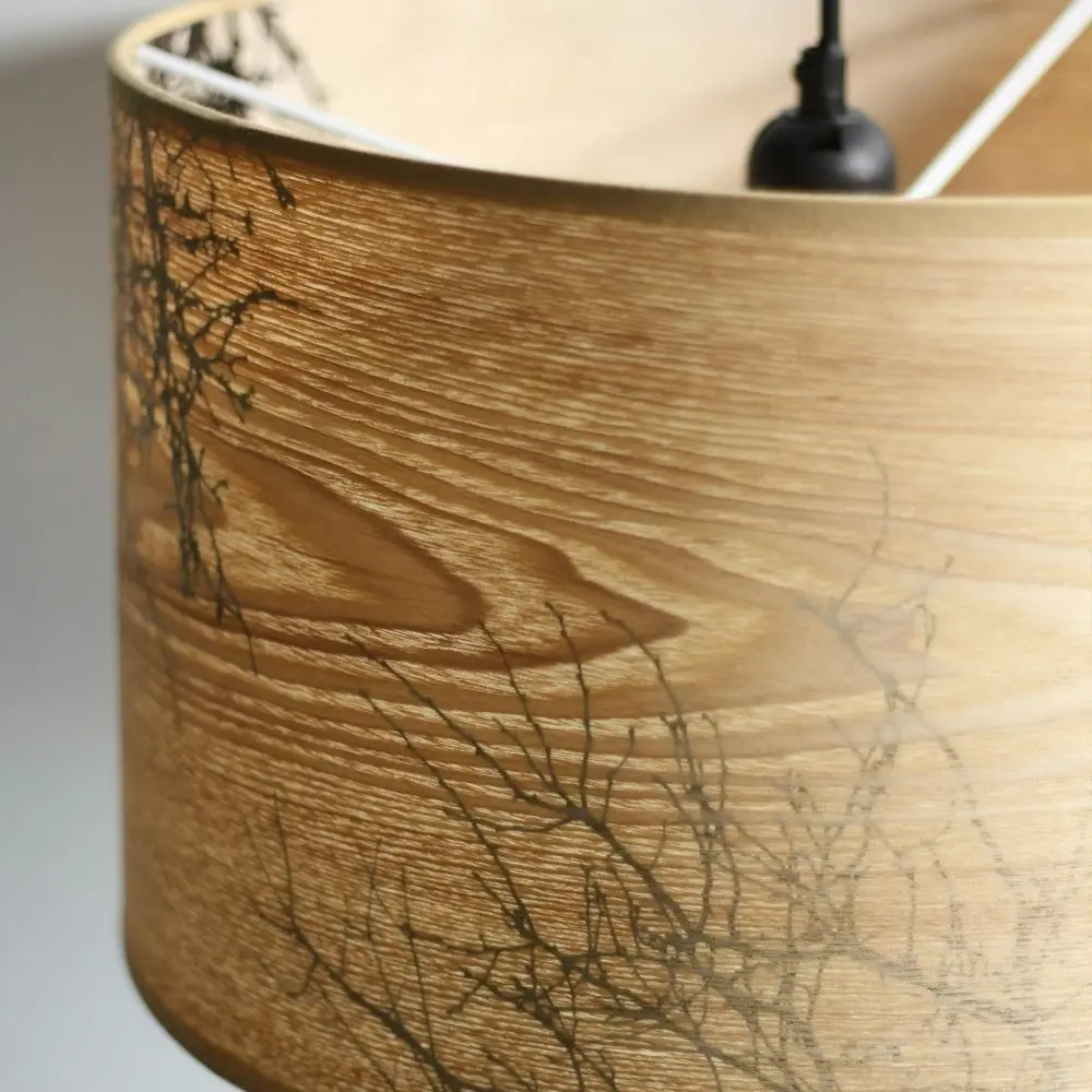 Lara Wood Veneer Pendant Lamp Light - Natural