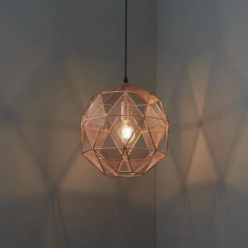 Oslo Geometric Hanging Pendant Light  - Copper