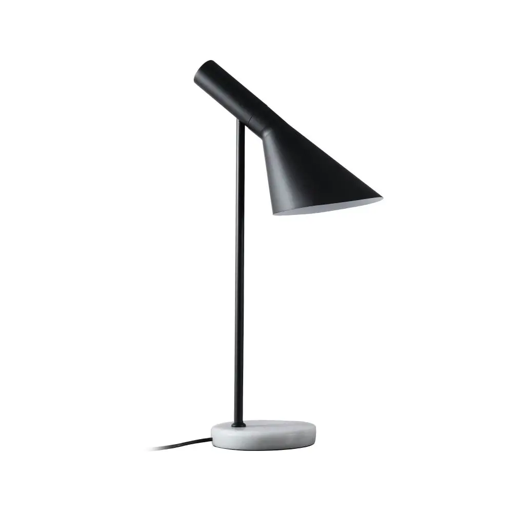 Sierra Modern Scandinavian Marble Base Metal Table Lamp Light Black