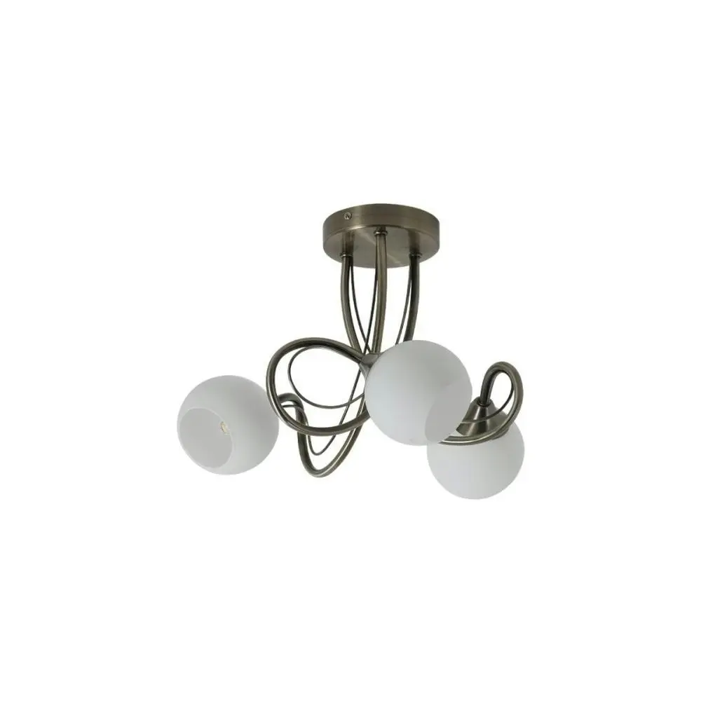 Malini 3 Lights Modern Elegant Pendant Lamp Ceiling Light - Antique Brass