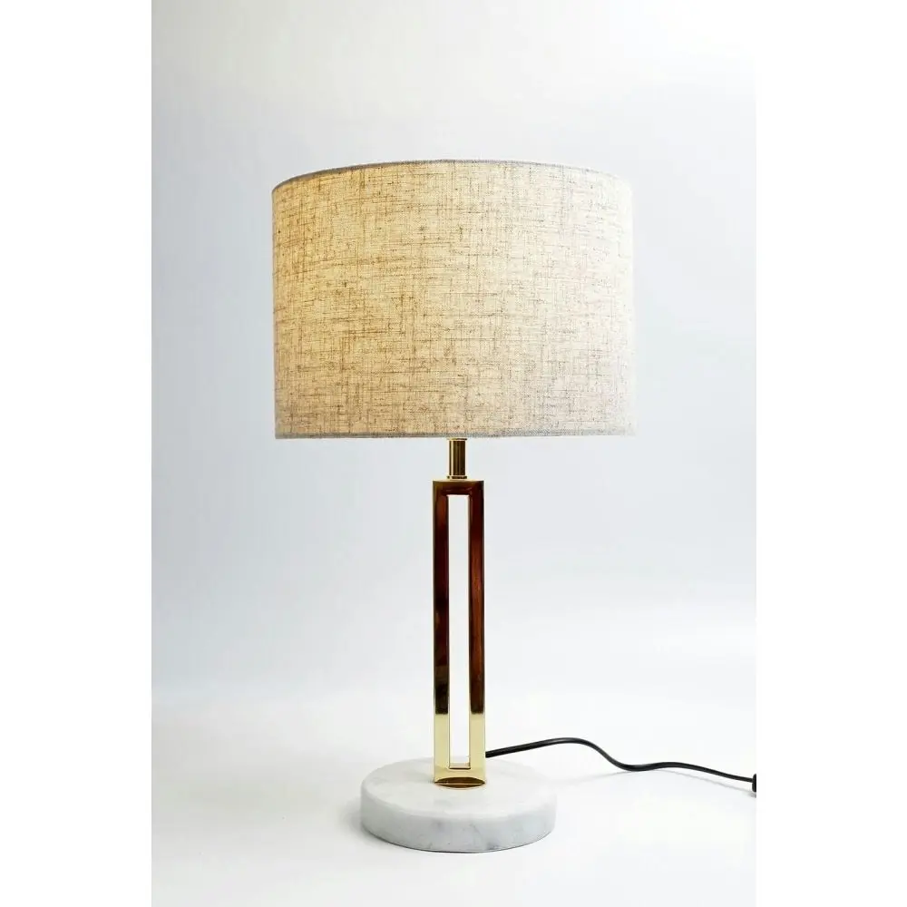 Ainsley Table Desk Lamp Marble Base Metal Body - Grey