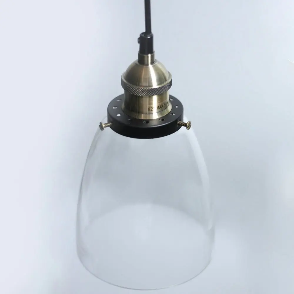 Emma 3-Lights Modern Glass Shade Pendant Lamp Light Antique Brass