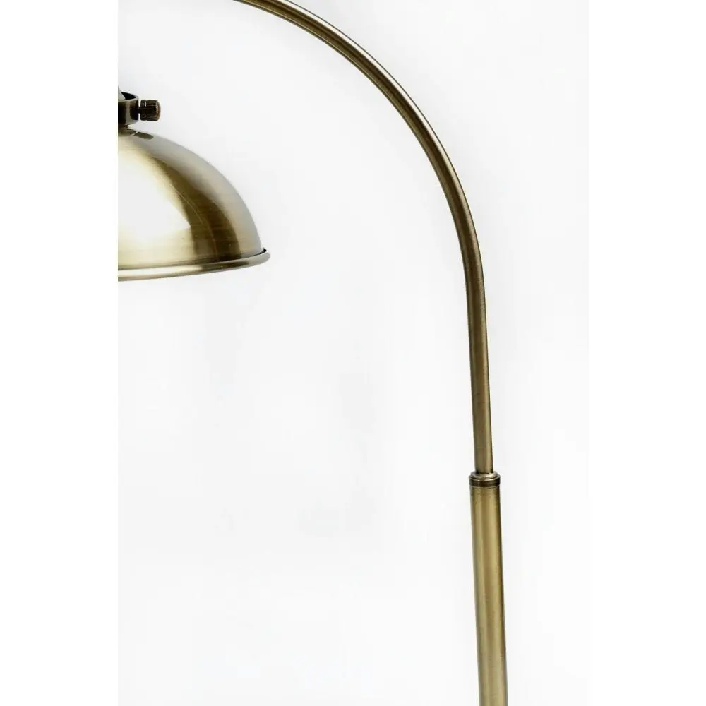 Oxford Modern Scandinavian Curved Arc Metal Standing Floor Lamp - Weathered Brass