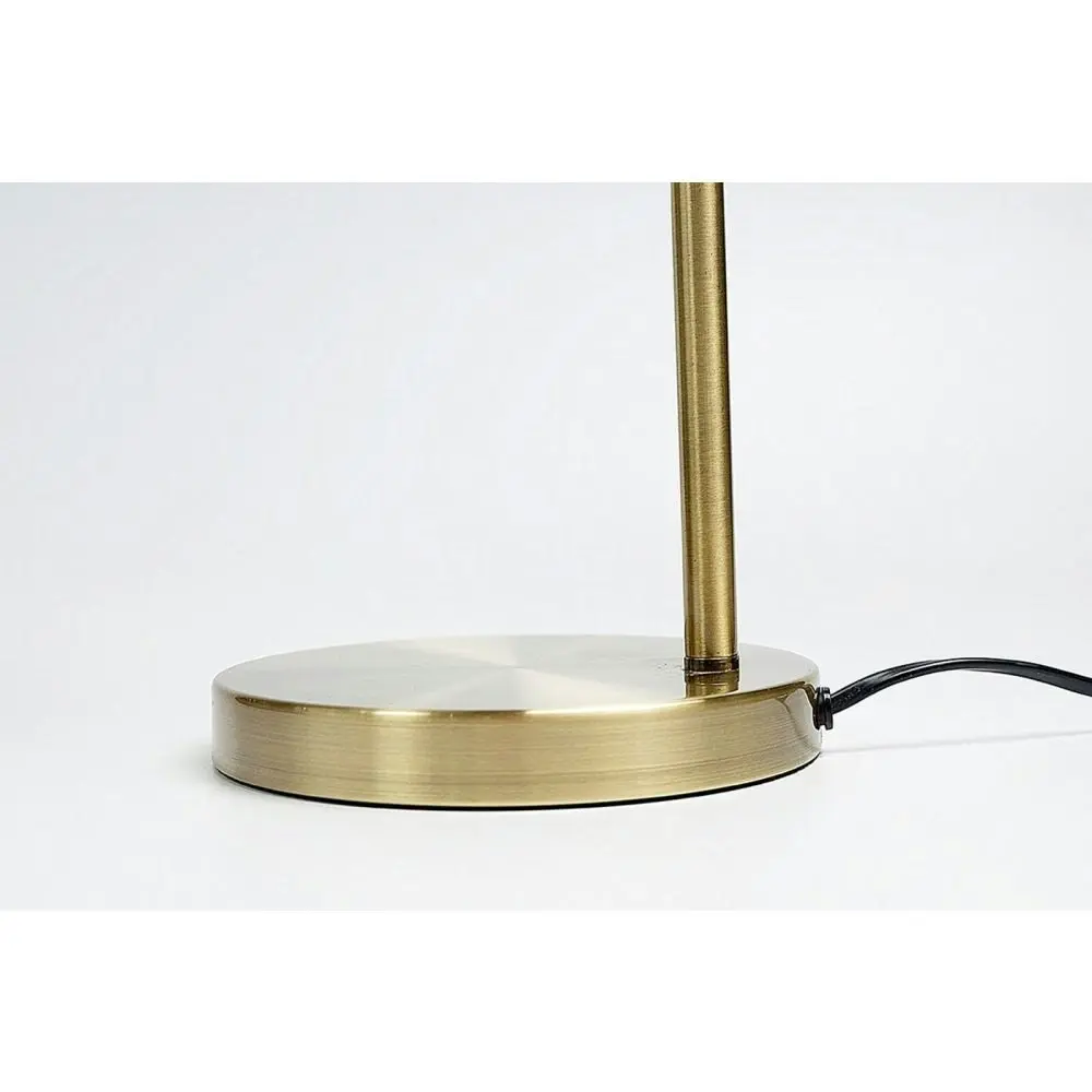 Oxford Modern Scandinavian Curved Arc Metal Standing Floor Lamp - Weathered Brass