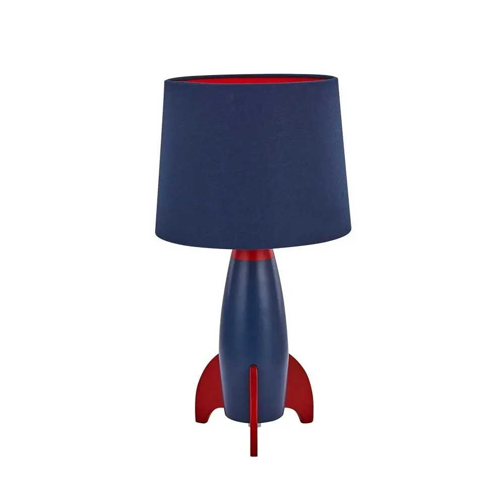 Ravi Rocketship Design Kids Table Lamp Light Navy Blue