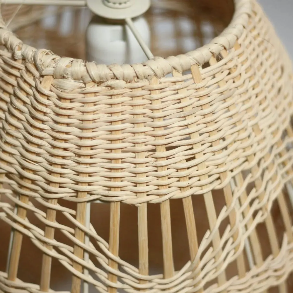 Tana Bamboo Rattan Pendant Lamp Light Cream Natural Small