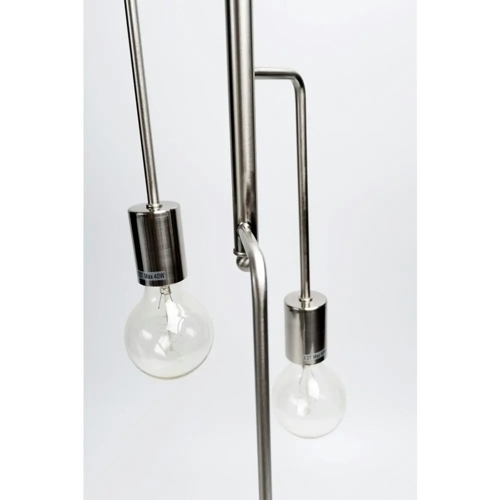 Pisa  Modern 3 Tubular Suspension Hanging Pendant Light - Satin Chrome