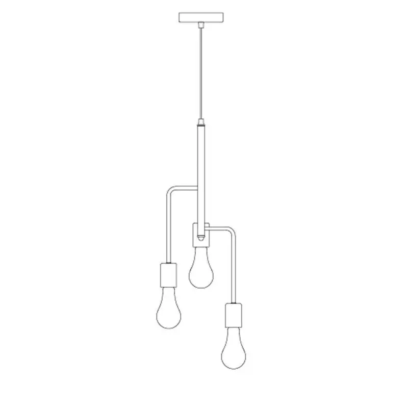 Pisa  Modern 3 Tubular Suspension Hanging Pendant Light - Satin Chrome