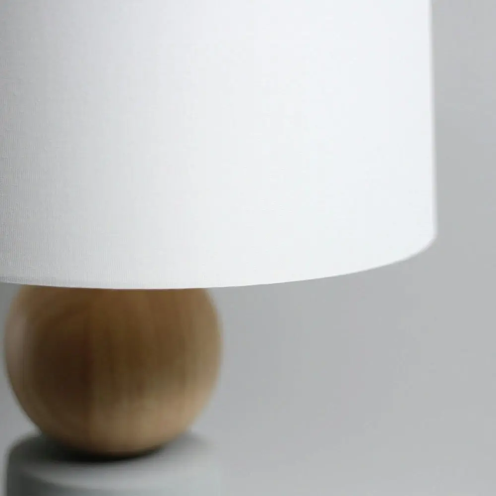 Kyoka Concrete Base Linen Shade Geometric Design Table Lamp White