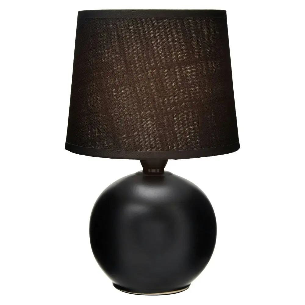 Set of 2 Capri Ceramic Base Modern Round Table Lamp - Black