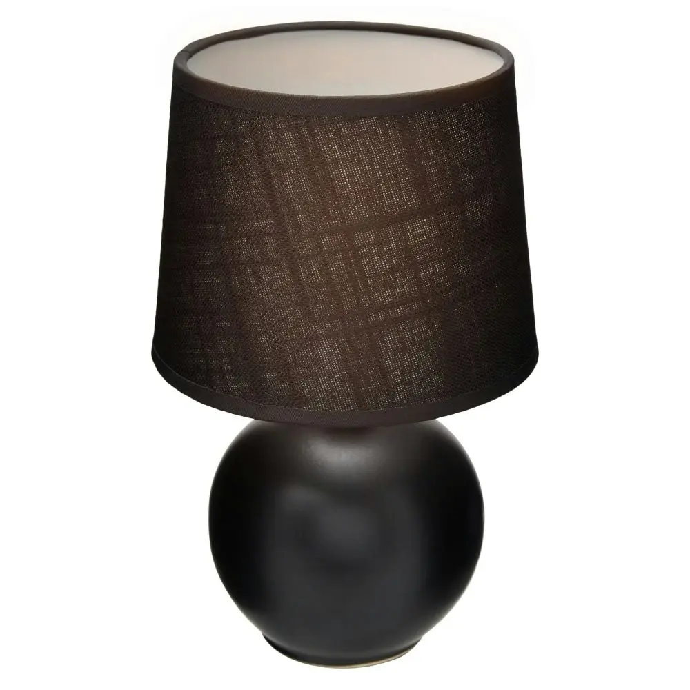 Set of 2 Capri Ceramic Base Modern Round Table Lamp - Black