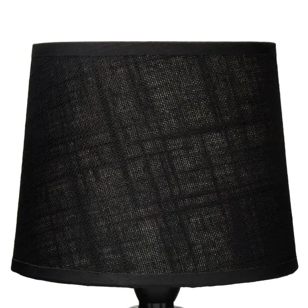 Set of 2 Capri Ceramic Base Modern Round Table Lamp - Black