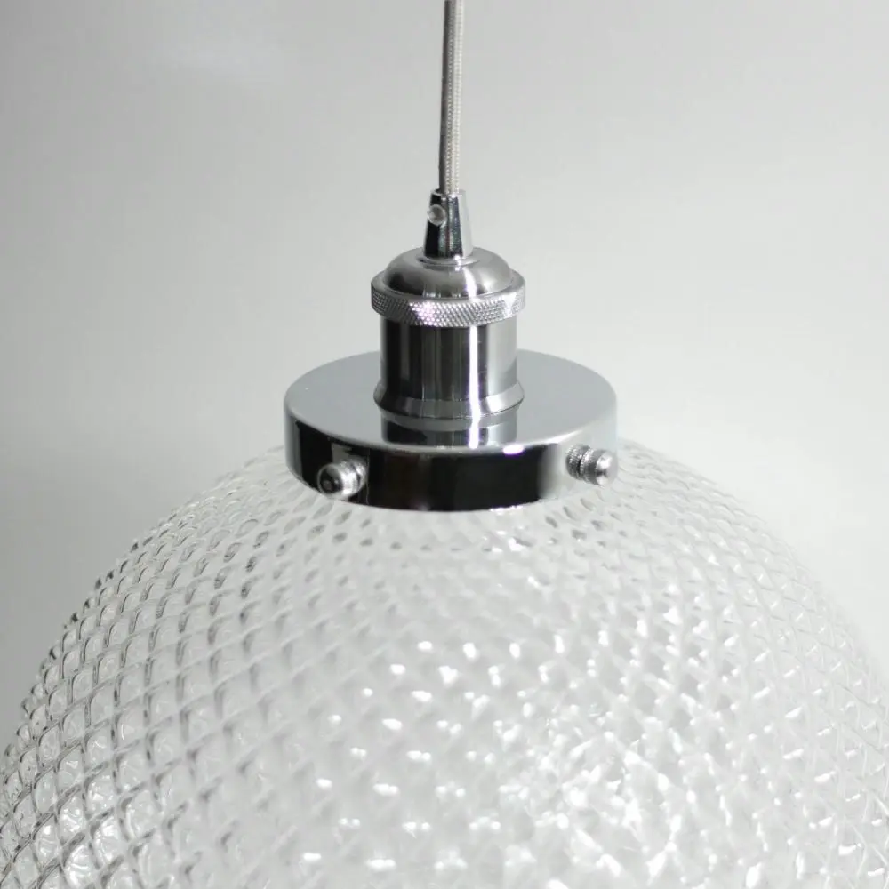 Carly Modern Glass Shade Pendant Lamp Light Small Chrome / Clear