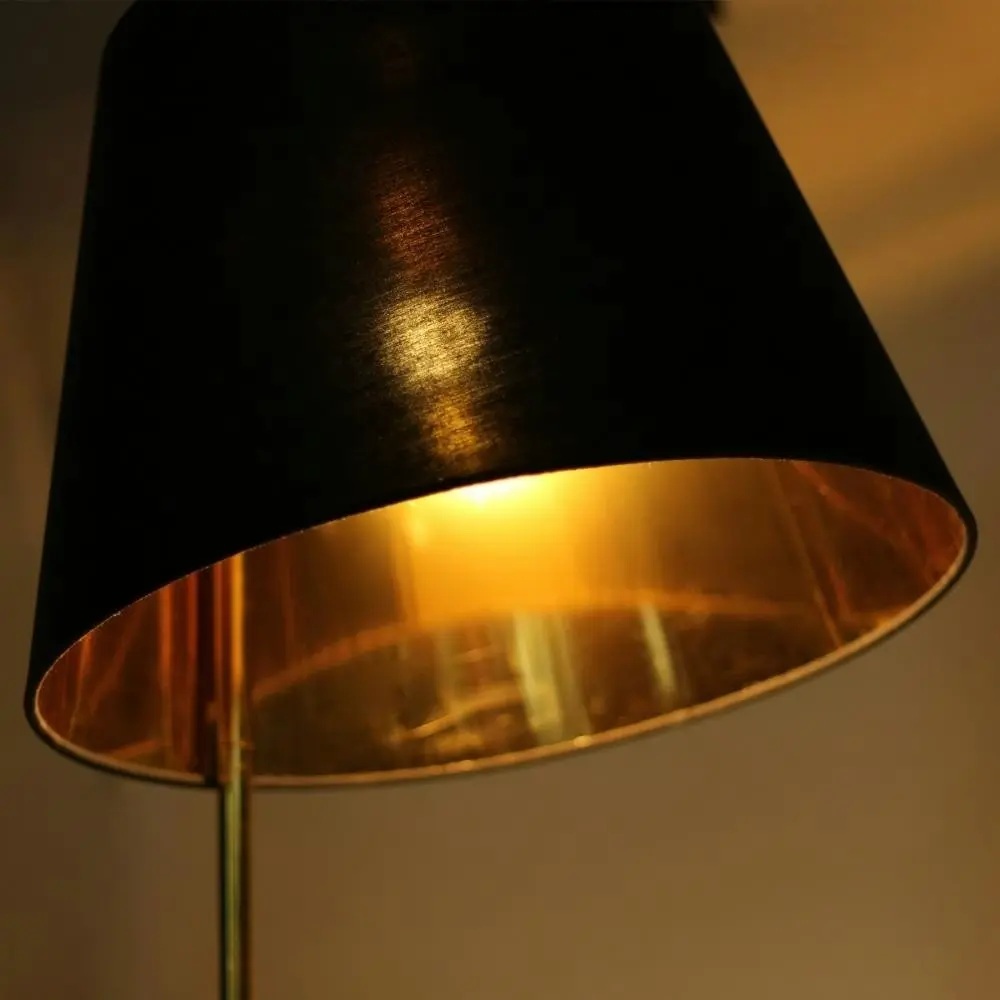 Iconic Modern Elegant Free Standing Reading Light - Black & Brass