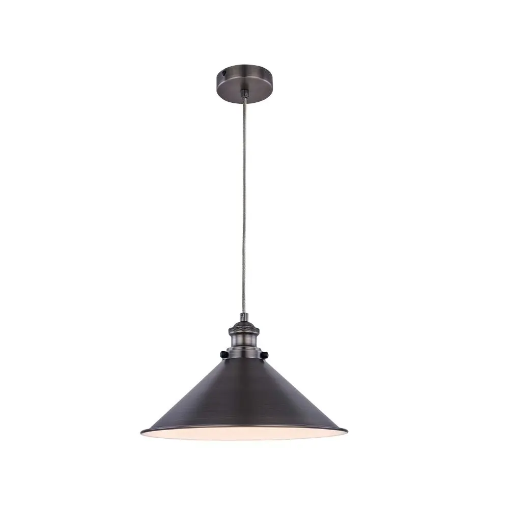 Ambrose 1-Light Modern Metal Shade Pendant Lamp Light Pewter