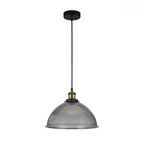 Livia Hanging Pendant Lamp Glass Shade - Black / Grey