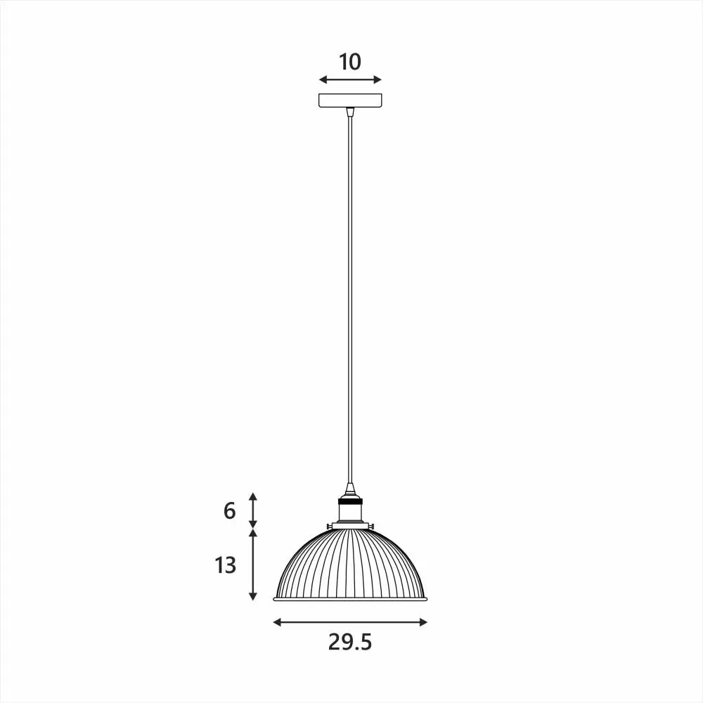 Livia Hanging Pendant Lamp Glass Shade - Black / Grey