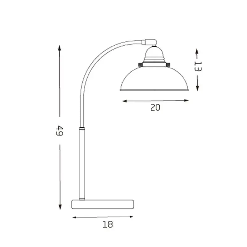 Oxford Modern Scandinavian Curved Arc Table Lamp - Weathered Brass