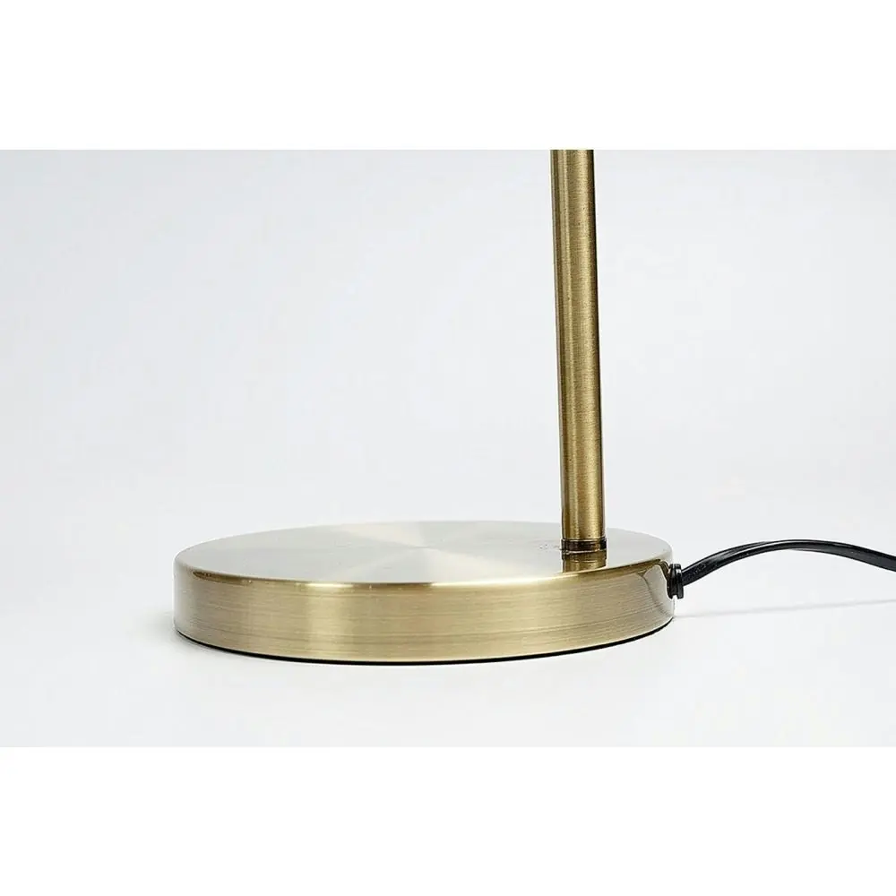 Oxford Modern Scandinavian Curved Arc Table Lamp - Weathered Brass