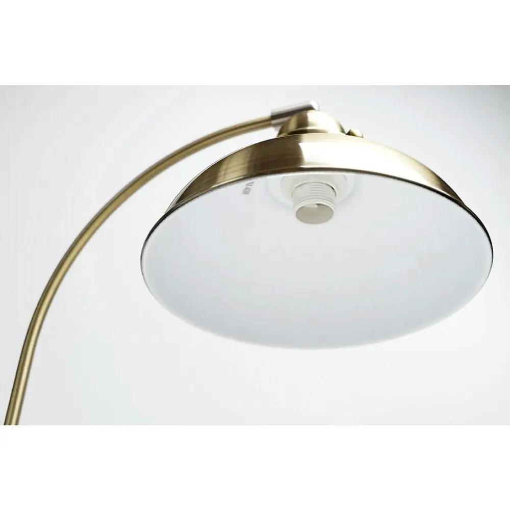 Oxford Modern Scandinavian Curved Arc Table Lamp - Weathered Brass