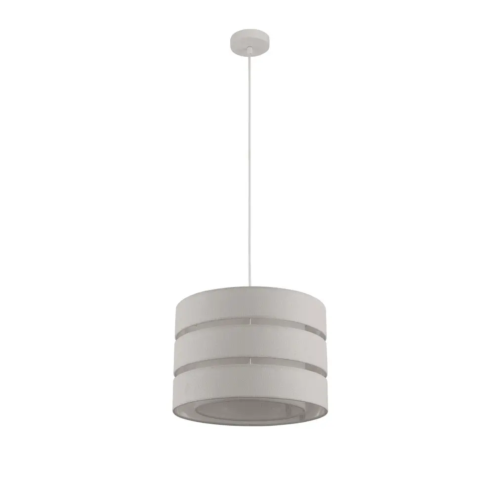 Madigan Hanging Pendant Light Linen Shade  - White