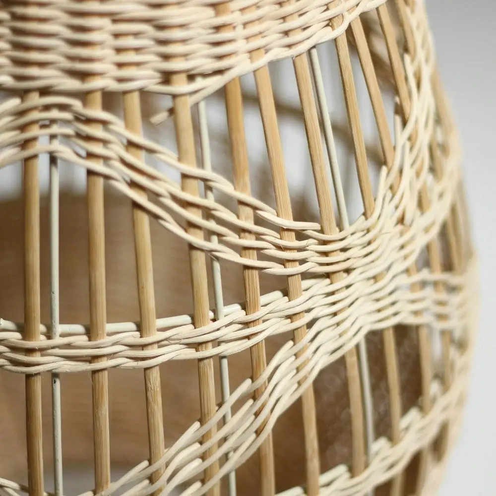 Tana Bamboo Rattan Pendant Lamp Light Cream Natural Large