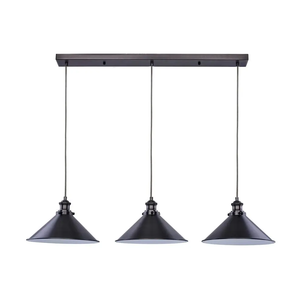 Ambrose Modern 3-Lights Metal Shade Ceiling Lamp Light Pewter