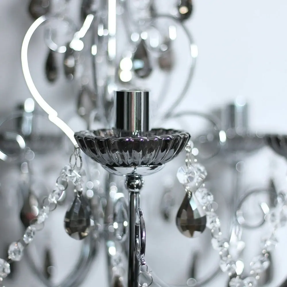 Davie Clasic Hanging Chandelier Lamp Light Chrome Smoke Small