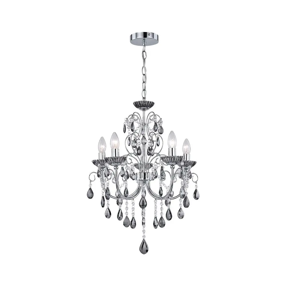 Davie Clasic Hanging Chandelier Lamp Light Chrome Smoke Small