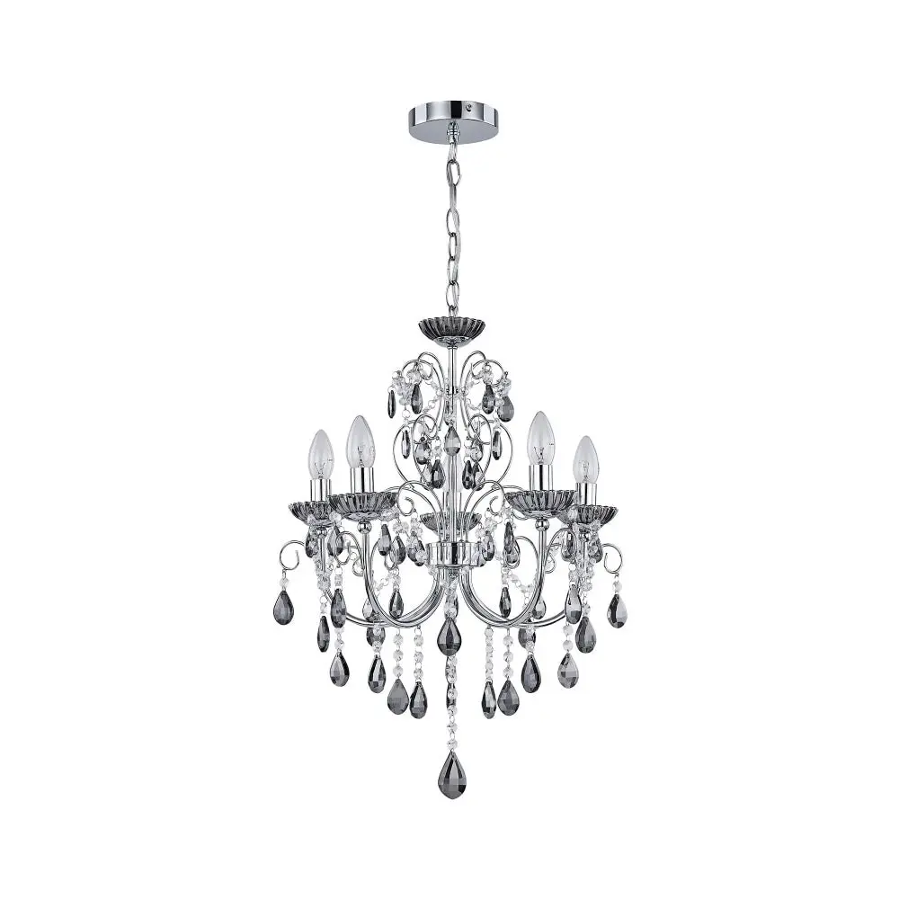 Davie Clasic Hanging Chandelier Lamp Light Chrome Smoke Small