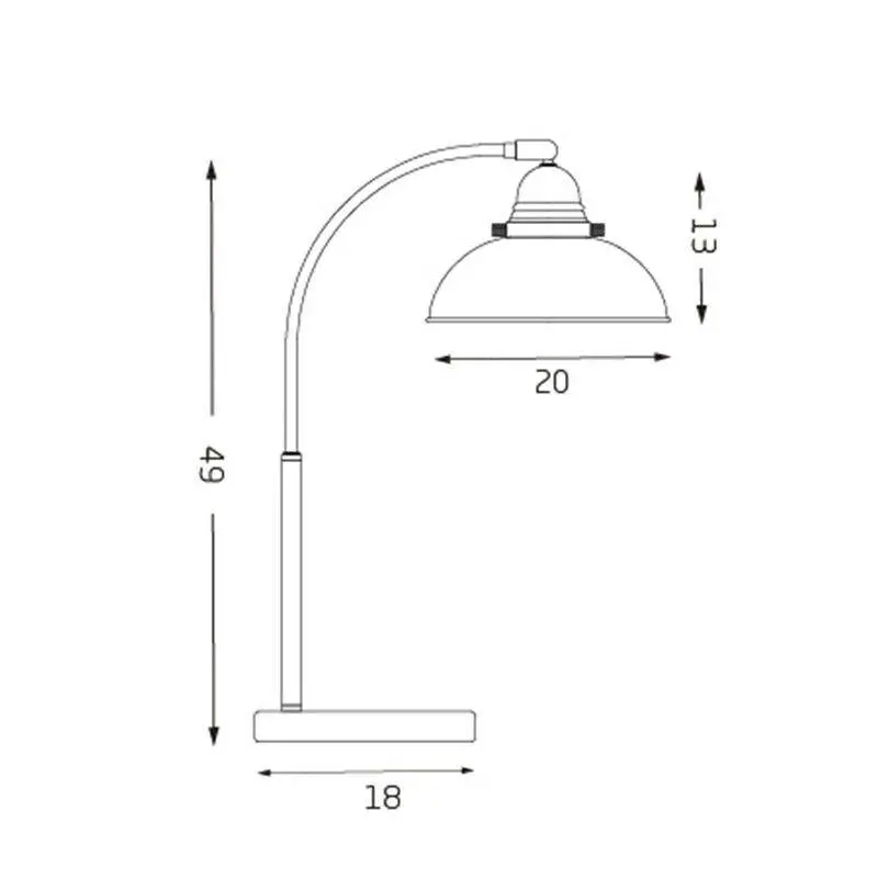 Oxford Modern Scandinavian Curved Arc Table Lamp - Antique Copper