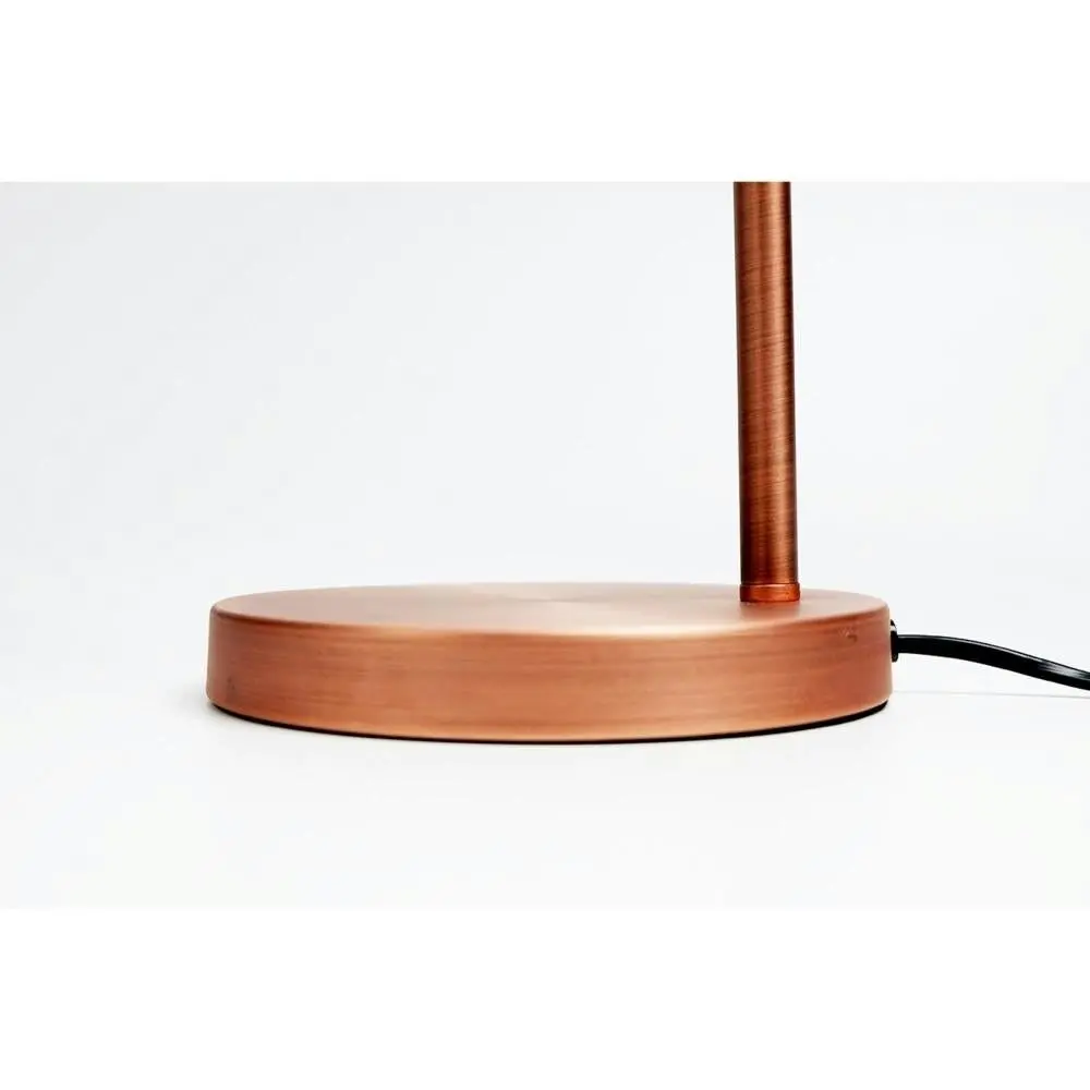 Oxford Modern Scandinavian Curved Arc Table Lamp - Antique Copper