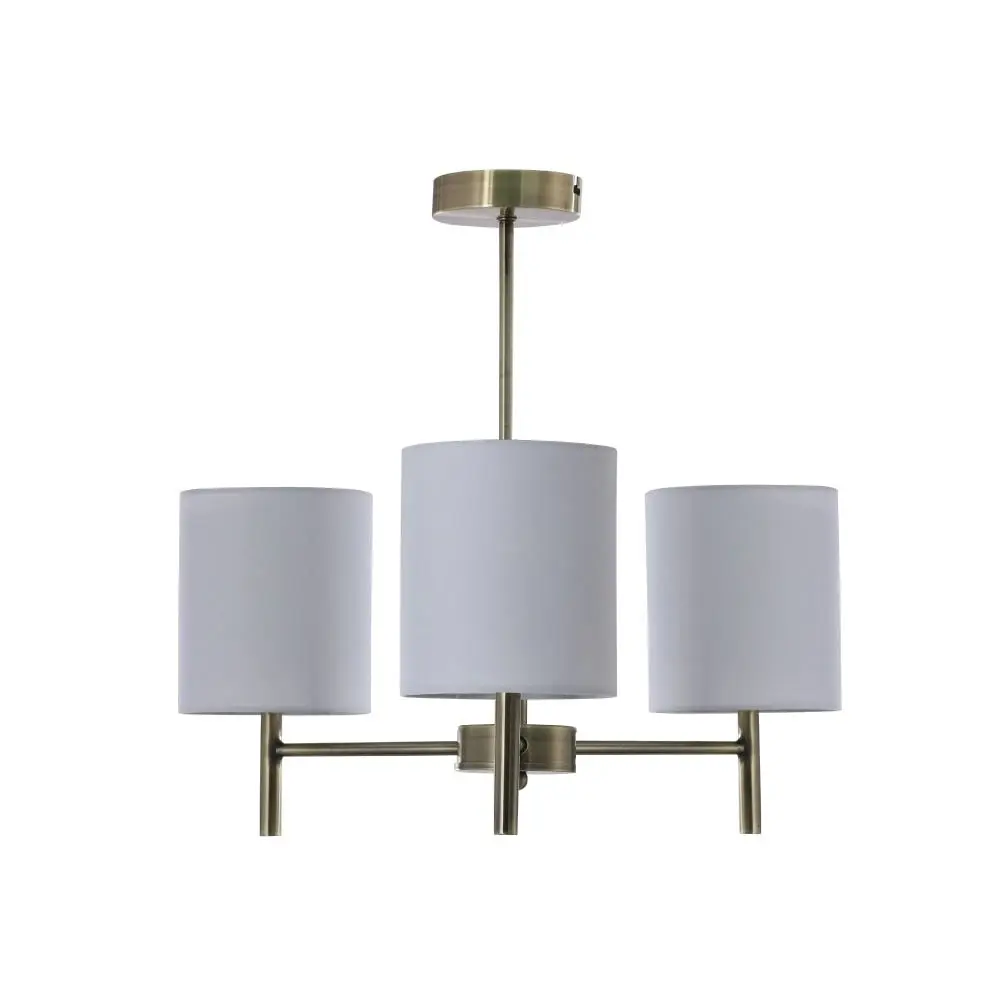 Emrys Modern Ceiling Light Lamp Antique Brass Grey Shade