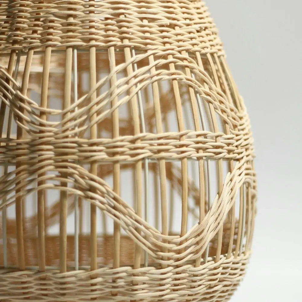 Tana Bamboo Rattan Pendant Lamp Light Cream Natural Medium