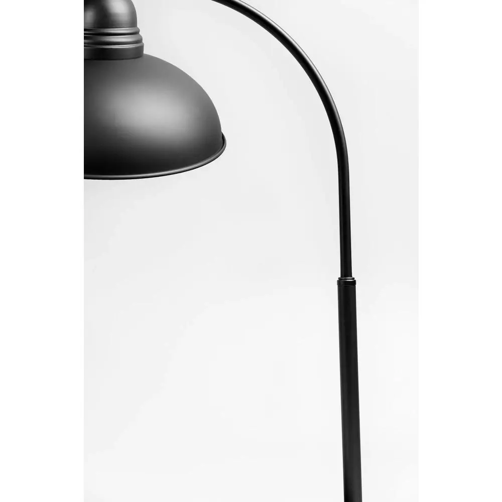 Oxford Modern Scandinavian Curved Arc Metal Standing  Floor Lamp - Antique Chrome