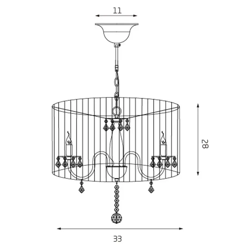 Venice Crystal Chandelier Pendant Light - Chrome / White