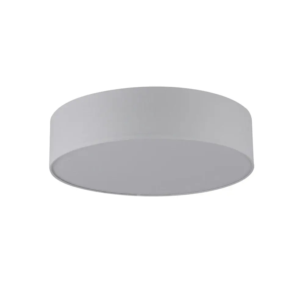 Apollo 3LT Round Ceiling Light Fabric Shade - White