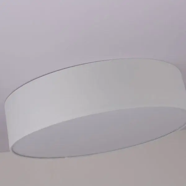 Apollo 3LT Round Ceiling Light Fabric Shade - White