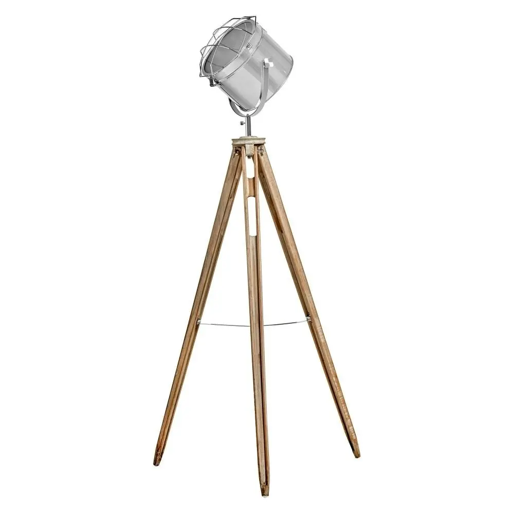 New Oriental Xavier Classic Tripod Floor Lamp Natural/Chrome