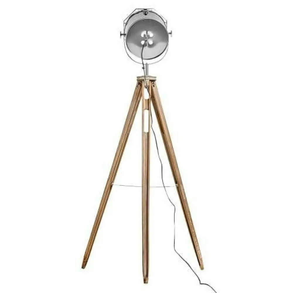 New Oriental Xavier Classic Tripod Floor Lamp Natural/Chrome