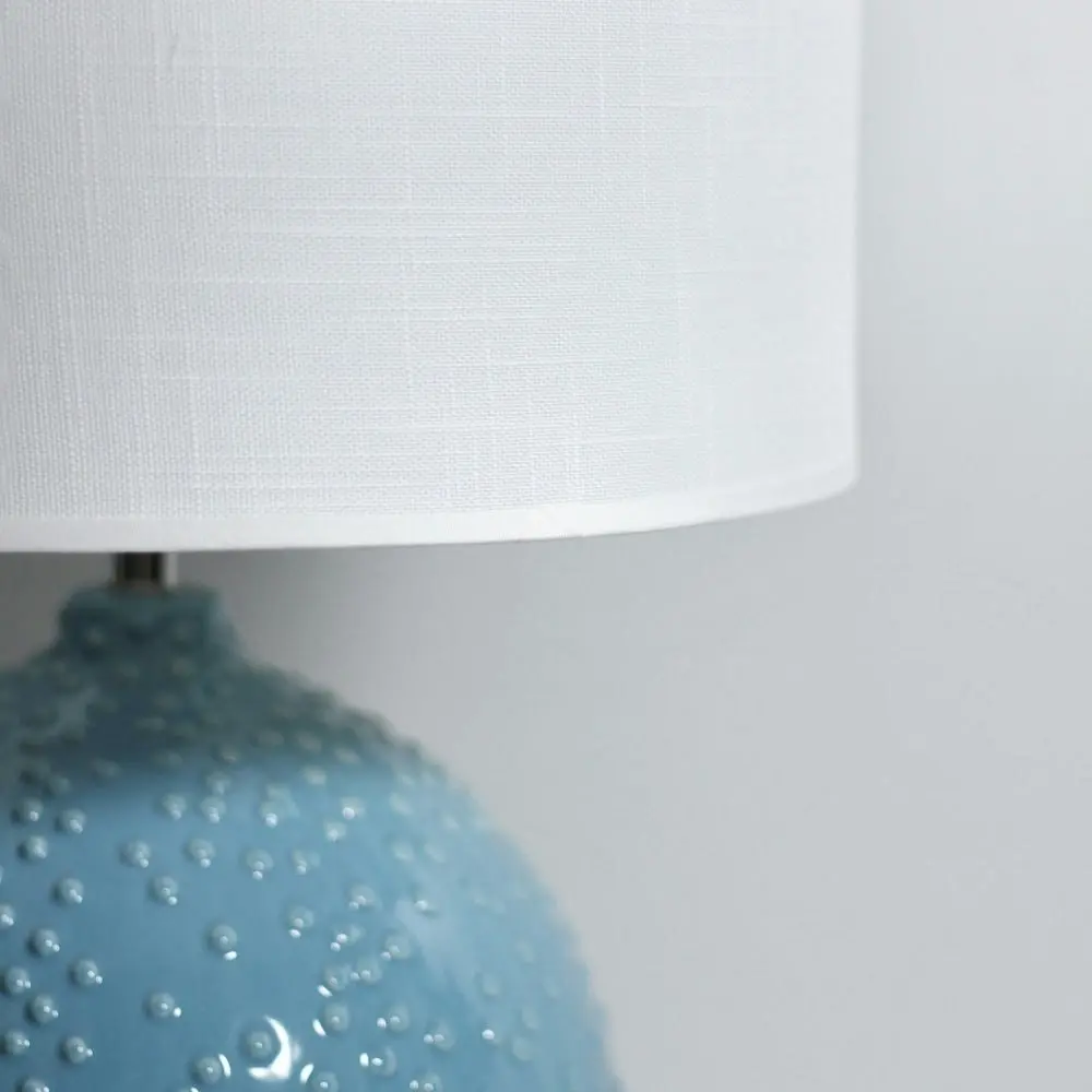 Marina Fun Ceramic Base Fabric Shade Table Lamp Light Blue