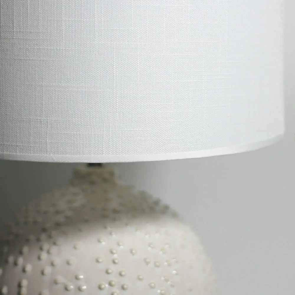 Marina Fun Ceramic Base Fabric Shade Table Lamp Light White