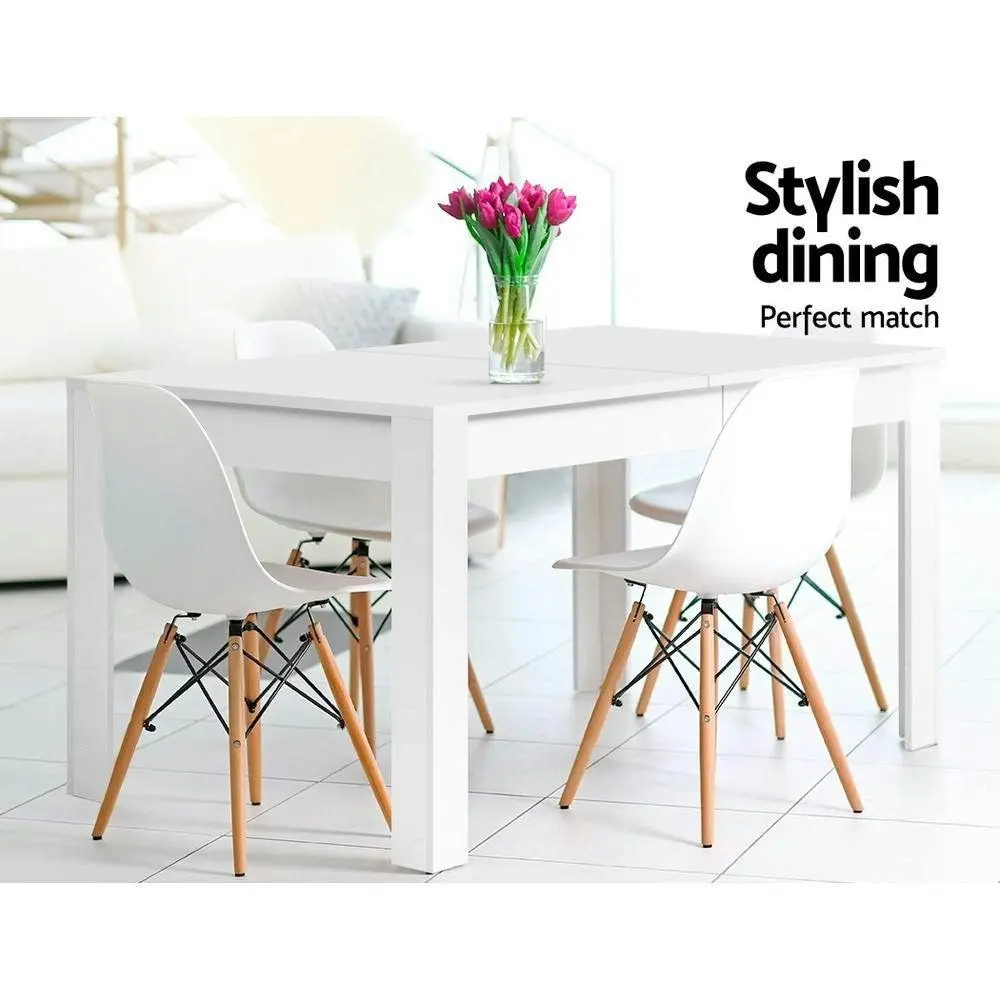 Dining Table 4 Seater Wooden Kitchen Tables White 120cm Cafe Restaurant