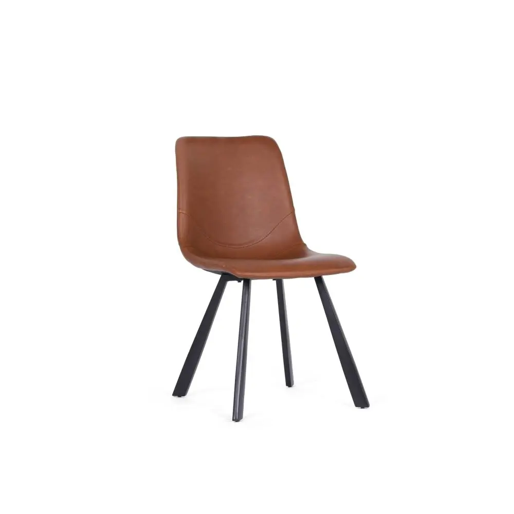 Raimon Furniture Set Of 2 Kim Faux Leather Kitchen Dining Chair - Cognac