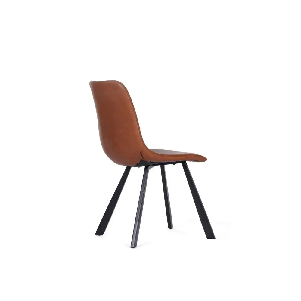 Raimon Furniture Set Of 2 Kim Faux Leather Kitchen Dining Chair - Cognac