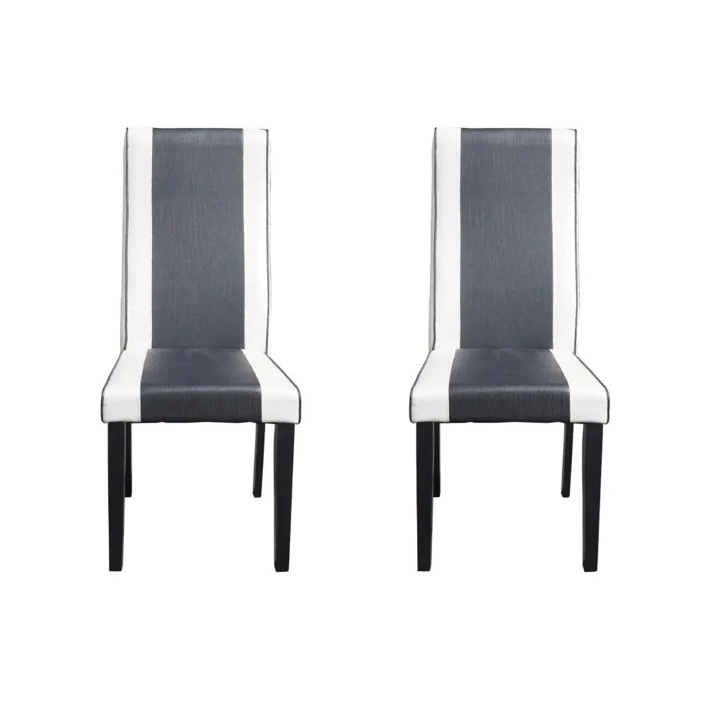 Design Square Set Of 2 Alpine Leather Dining Chair Wooden Legs - Cappucino & White