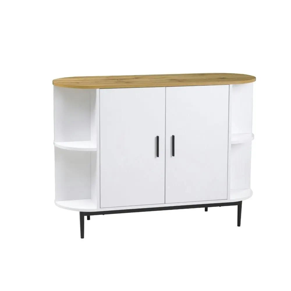 Maestro Furniture Polish 2-Door Buffet Unit Sideboard Storage Cabinet - White/Natural