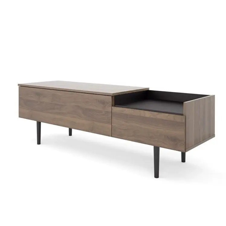 Design Square Remy Low Buffet Unit Sideboard Storage cabinet W/ 2-Drawers - Walnut