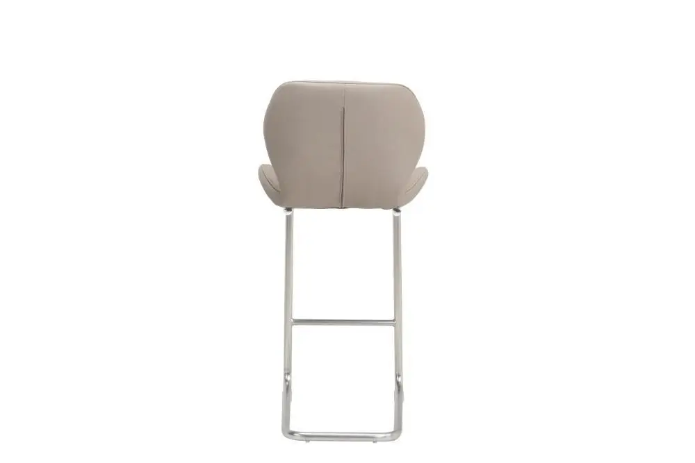 Raimon Furniture Set of 2 Terry Faux Leather Bar Stool 66cm - Brushed Stainless Legs - Cappuccino