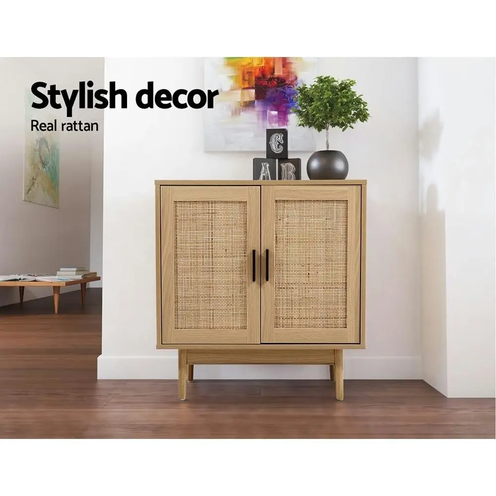 Rattan Buffet Sideboard Cabinet Storage Hallway Table Kitchen Cupboard